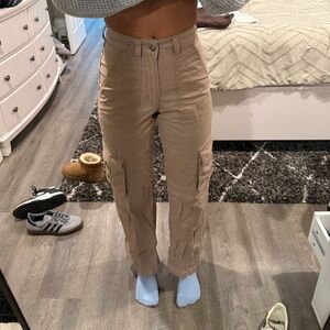 Brown Ultra High Rise Baggy Pants Hollister